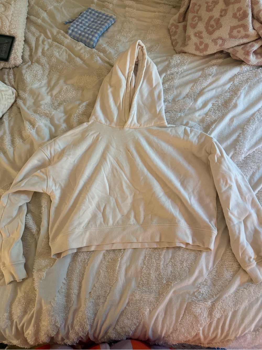 Beige cropped hoodie